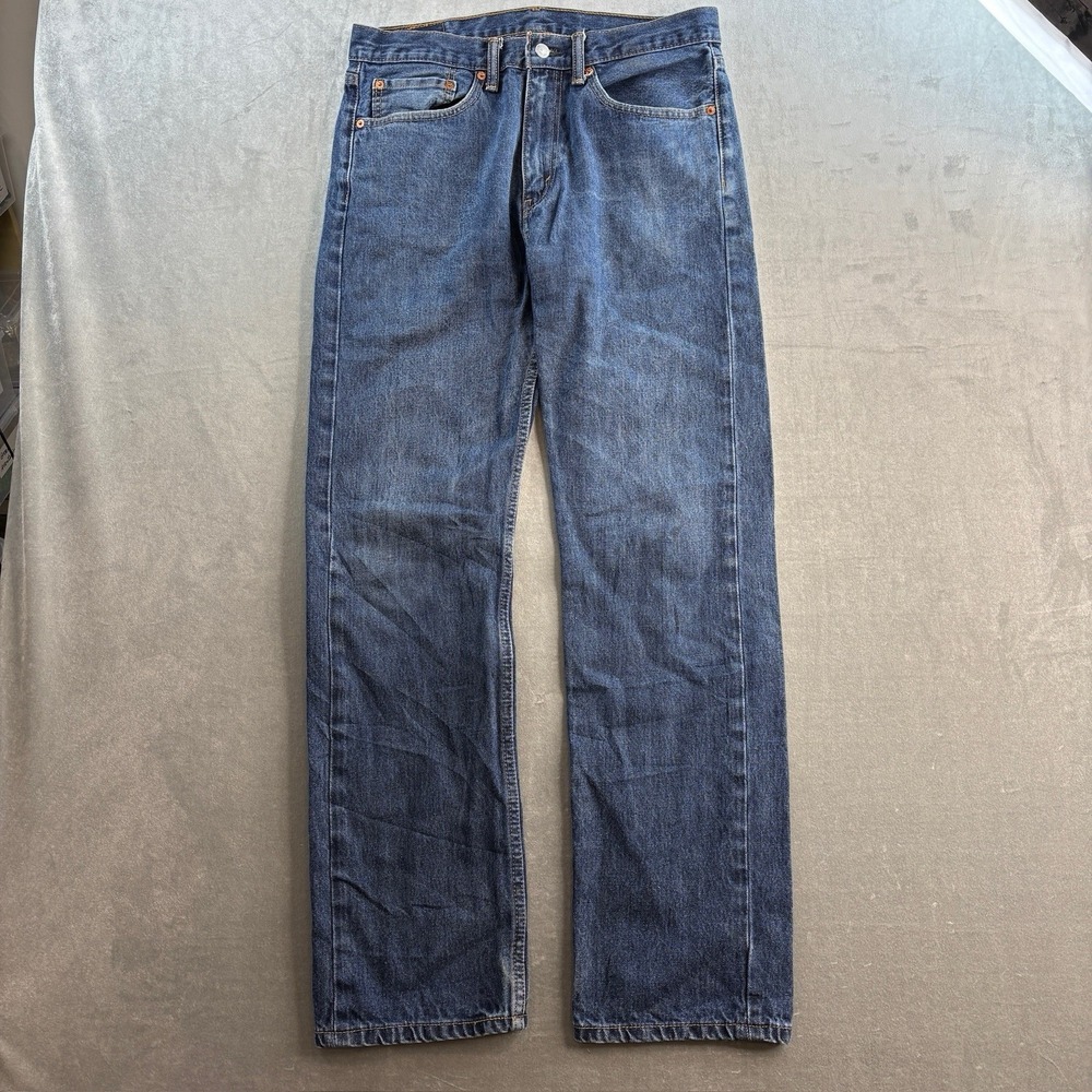 Levi's 505 Regular Fit Straight Leg Jeans Blue Denim Mens 34x34